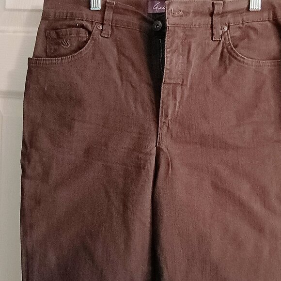Gloria Vanderbilt Amanda Sz 10, Brown, Hi Rise Pants, NWOT, 5 Pockets, Denim - Picture 2 of 6